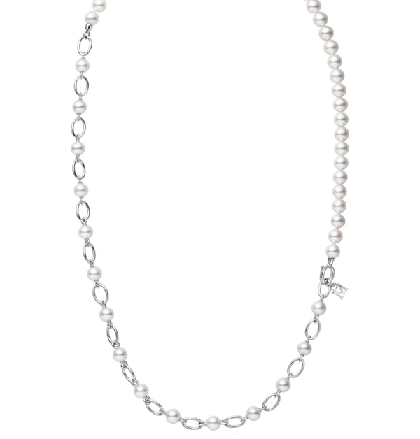 MIKIMOTO「M Code Liberté」鑲嵌日本Akoya珍珠長鍊,約NTD 172,000