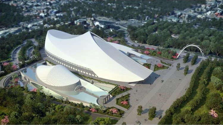 被譽為「建築結構詩人」的西班牙建築師 Santiago Calatrava,在台灣迎來首座作品——「遠東國際會議中心」。建築座落於元智大學校園旁,以動態雕塑般的建築語彙呈現,規劃為地上 5 層、地下 2 層,並形塑三棟建築量體:紀念館、表演中心及藝術中心。基地總面積達 28,864 平方公尺,未來不僅將成為國際級重要地標,也是一處指標性的表演空間,預計於 2030 年完工。