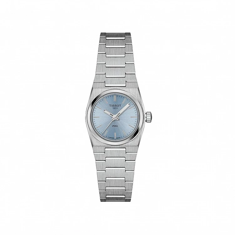 來自瑞士的天梭 Tissot 創立於1853年，以「創新、卓越、瑞士製造」為品牌核心。PRX 系列是品牌近年最受歡迎的復刻作品之一，全新推出的 25mm 版本，將經典的酒桶型錶殼重新演繹。