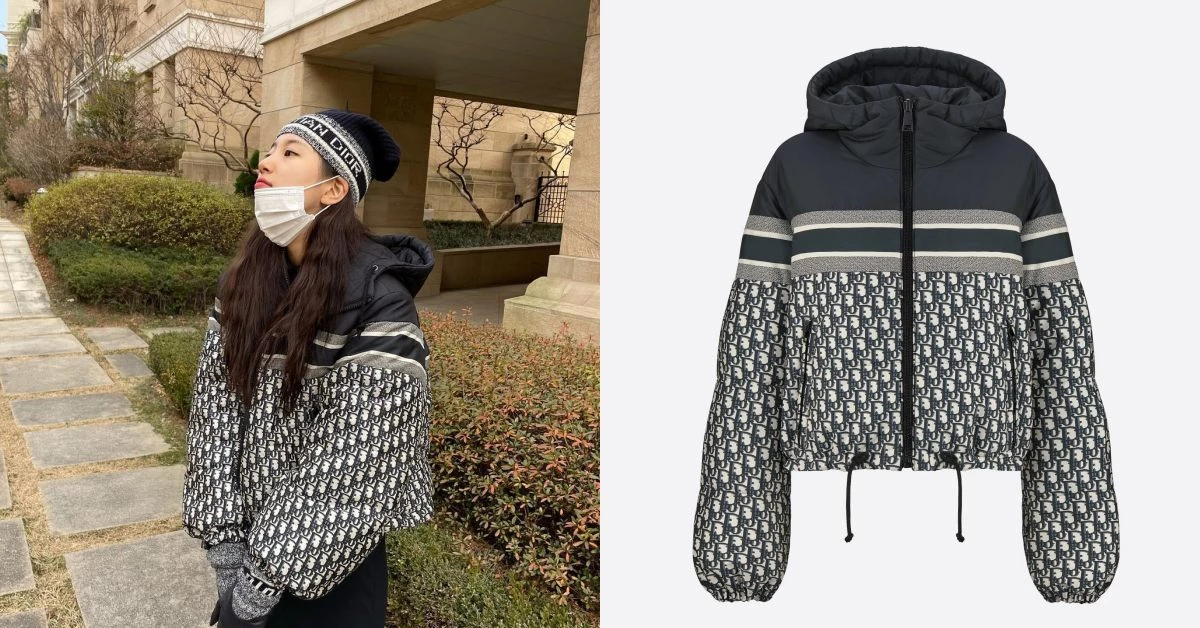 Moncler羽絨服遇強敵!Dior老花設計太時髦,保暖還能顯腿長,國民初戀秀智都搶穿!