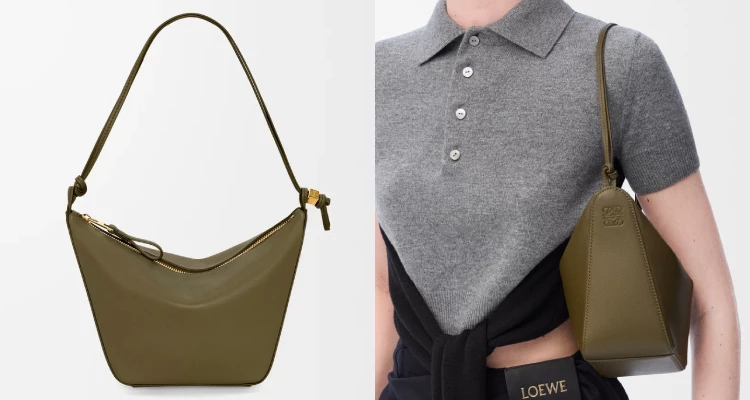Loewe「Hammock Hobo」包是「Hammock」系列的簡約版本,經過重新設計的輪廓讓它成為一款多功能斜挎包。依舊採用經典小牛皮,既有質感又實用。