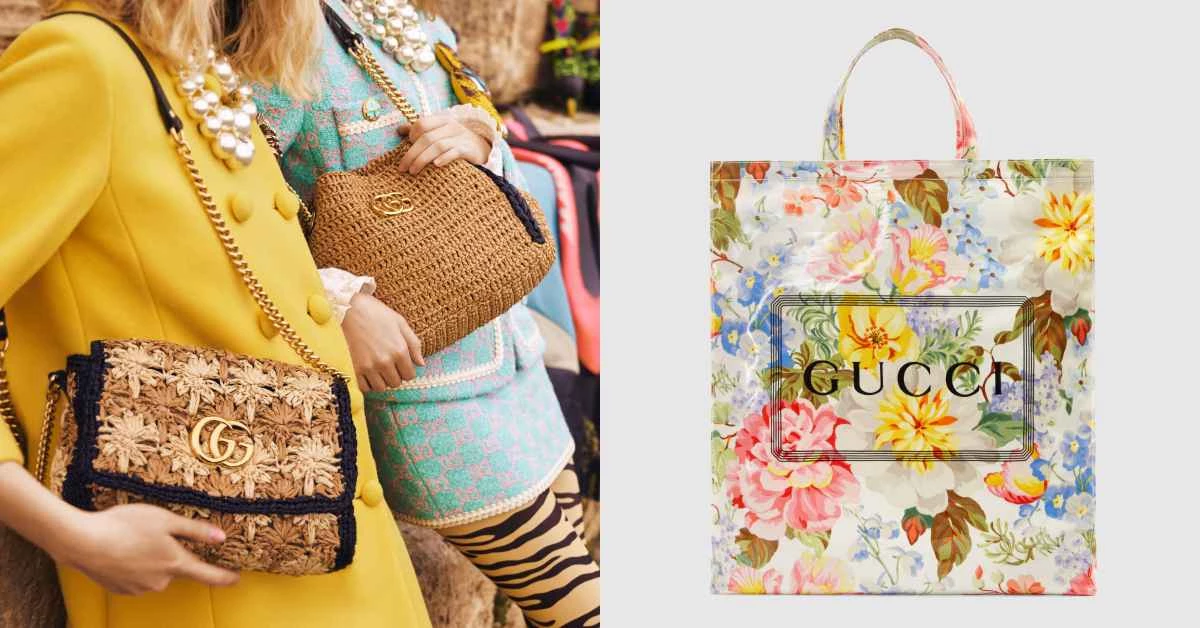 Gucci新品讓人好想度假!帶夢幻極美花朵防水袋、編織肩背包去海邊比美