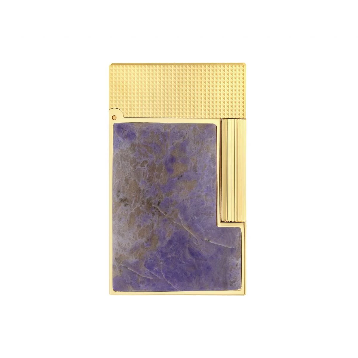 S.T. Dupont「Stones of Fortune」系列以天然寶石凝聚個人能量。此款採用 Violet Jade 紫玉打造,柔和的淡紫色紋理象徵靜謐與和諧,搭配黃銅黃金鍍層與經典 Ligne 2 直線滾輪,展現低調卻華麗的質感。天然礦石的獨特色澤讓每一只都獨一無二,是兼具寓意與工藝的精緻收藏品。