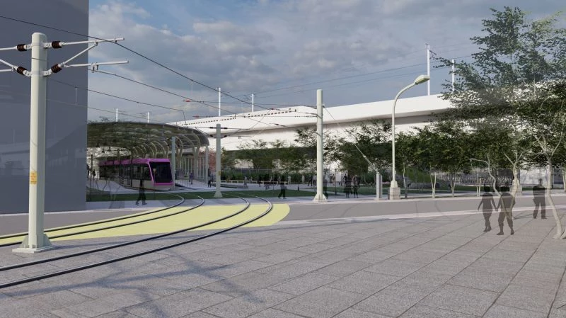 沿線可與五條捷運及台鐵路線轉乘整合,包括:F14 塭仔圳站:串聯「桃園機場捷運」及「五股泰山線」、F16 輔大站:串聯「中和新蘆線」、F21 浮洲站:串聯「台鐵」、F23 亞東醫院站:串聯「板南線」、F28 莒光站:串聯「萬大中和線」。泰板輕軌完工通車後,可紓解地區交通瓶頸,帶動產業及住宅發展,進一步擴大服務路網並促進新興區域成長。
