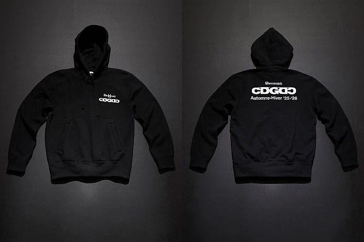 GD x CDG 聯名系列印花黑色帽T