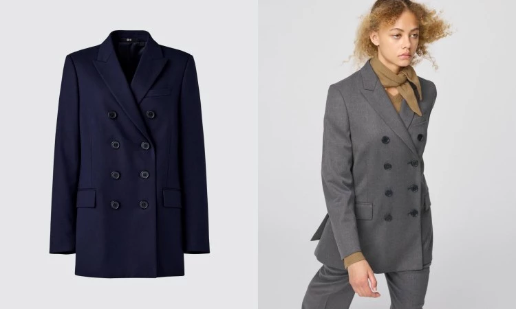 Uniqlo：C 2025秋冬系列雙排釦西裝外套，商品價格 NTD 2,990。