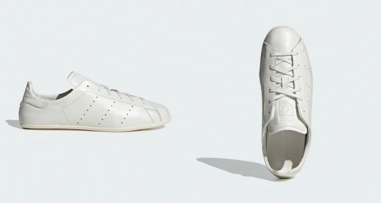 來自adidas Stan Smith系列的白色運動鞋,鞋面選用細緻皮革打造,側邊以打孔排列呼應標誌性的三條線設計,讓呼吸感與辨識度兼具。