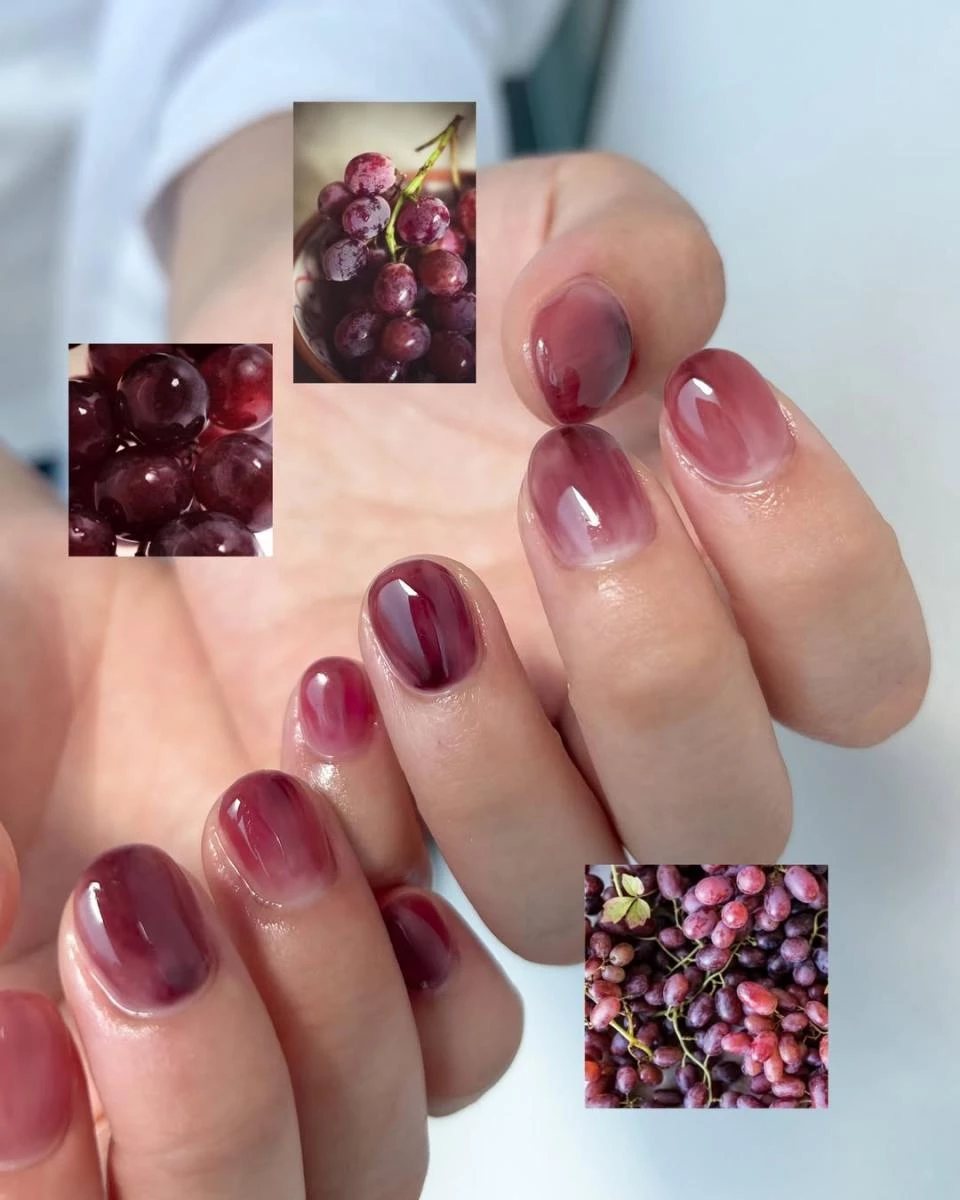 水果光療美甲推薦11:葡萄