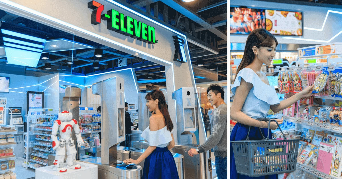 全台首家無人7-11登場!一進去就有迎賓機器人 Ibon語音找服務、AI感應結帳、獨家氮氣茶超科幻!