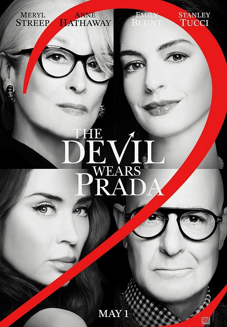 日前迪士迪搶先公佈四位主演名單，可看見影后梅莉·史翠普（Meryl Streep）、安·海瑟薇（Anne Hathaway）以及艾蜜莉·布朗（Emily Blunt）三大主演都確定回歸，令人驚豔的是，三人與 20 年前《穿著 Prada 的惡魔》中，都沒有太大差異。