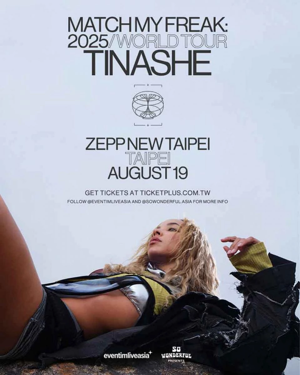來自美國的「R&B 女神」蒂娜雪（Tinashe）自 2014 年以首張專輯《Aquarius》空降《告示牌》 Billboard 200 後，便朝多方位發展，她也將於 8 月 19 日帶著他的尋新巡演首度登陸台灣！