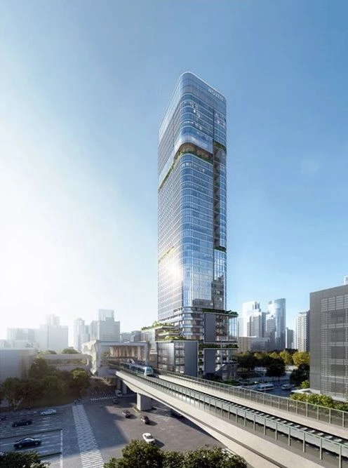 最大亮點之一,便是低樓層將規劃為商場空間,並交由冠德集團旗下「Global Mall 環球購物中心」統一經營。商場將引進多元品牌,涵蓋服飾、餐飲等類別,結合購物、餐飲、文化與休閒機能,打造一日新生活體驗。預計最快於 2029 年完工、2030 年開幕。除了台中據點外,Global Mall 目前已於新北中和、板橋車站、桃園、林口、新左營及屏東市設有分店,串聯北中南百貨地標。