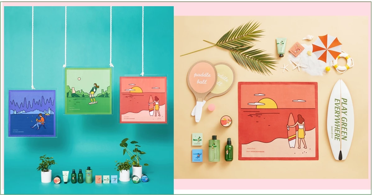 愛漂亮同時愛地球!滑板、露營、衝浪通通有,innisfree 2018環保手帕巨可愛!只送不賣要「這樣搶」