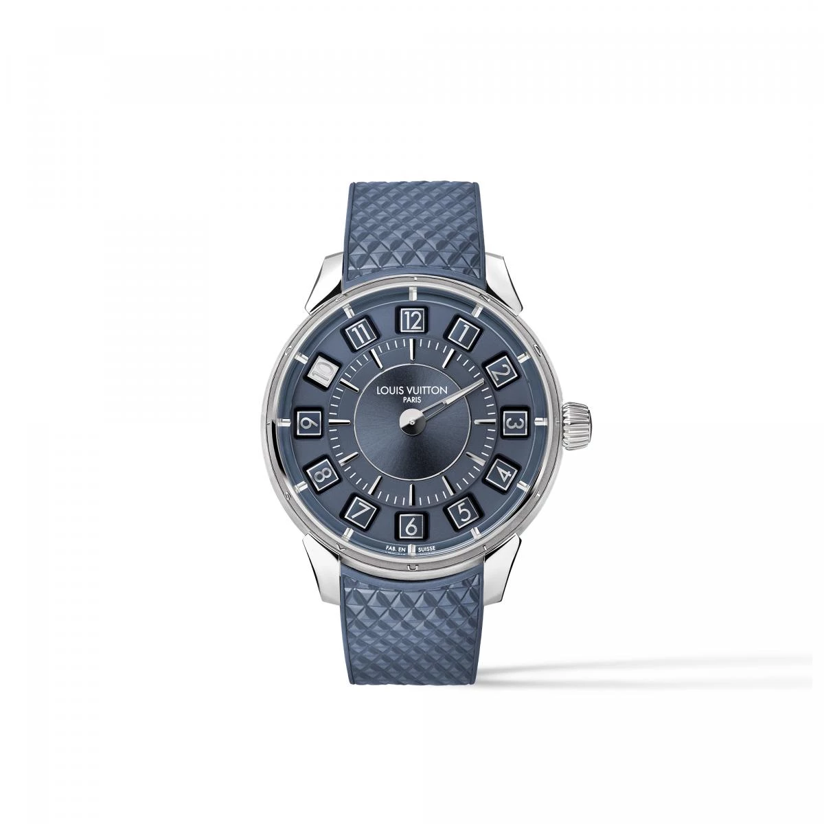LV Tambour Taiko Spin Time 腕錶,搭配海豚灰橡膠錶帶,價格 NTD 2,630,000。