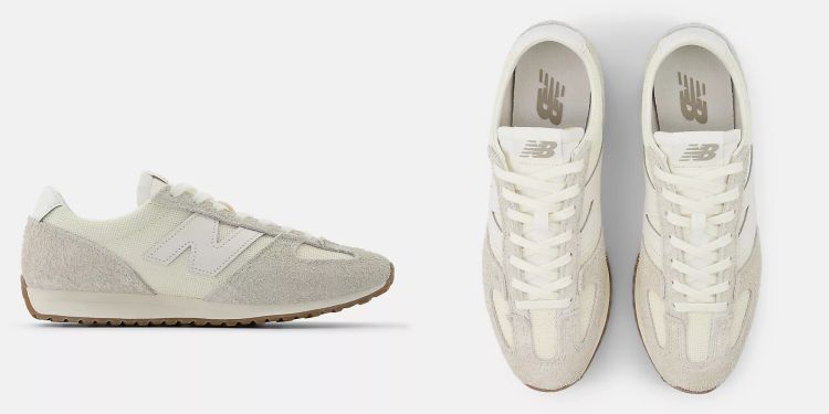 New Balance 471以1970年代跑鞋為基礎，低筒鞋身搭配船型Eva中底與人字紋外底，勾勒出輕盈又復古的線條。