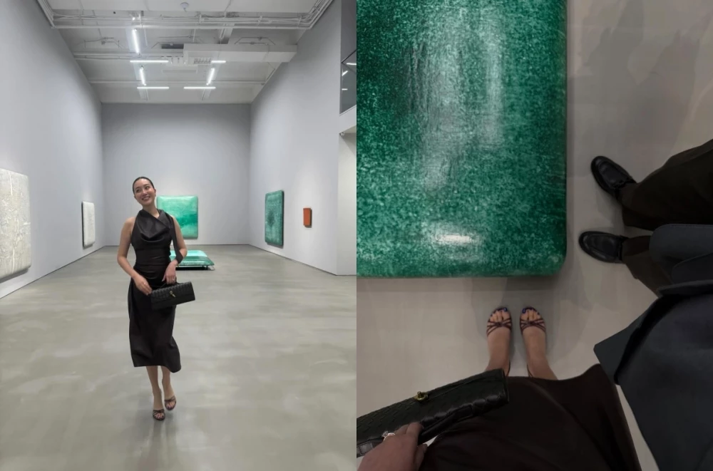 這次楊祐寧、Melinda 參加林映唯婚禮的穿搭，是來自於 Bottega Venta
