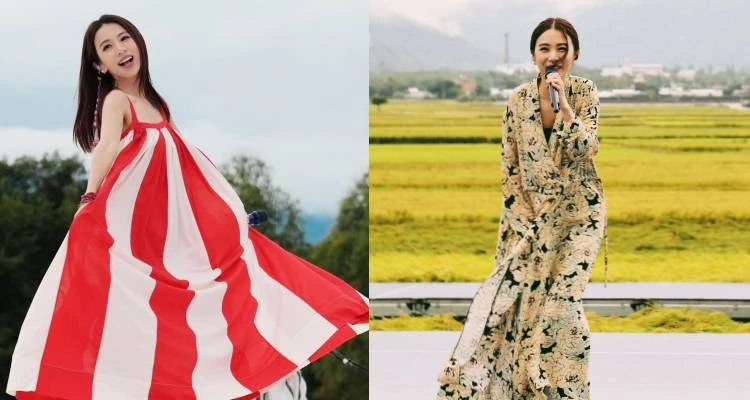 在展現女性柔美氣質的穿搭上,Hebe也有獨到的巧思。在許多戶外的活動場合,她經常選擇大器剪裁的一體成形濱彩印花連身洋裝,不需要繁複的層次堆疊,就能呈現流暢、優雅的線條感。