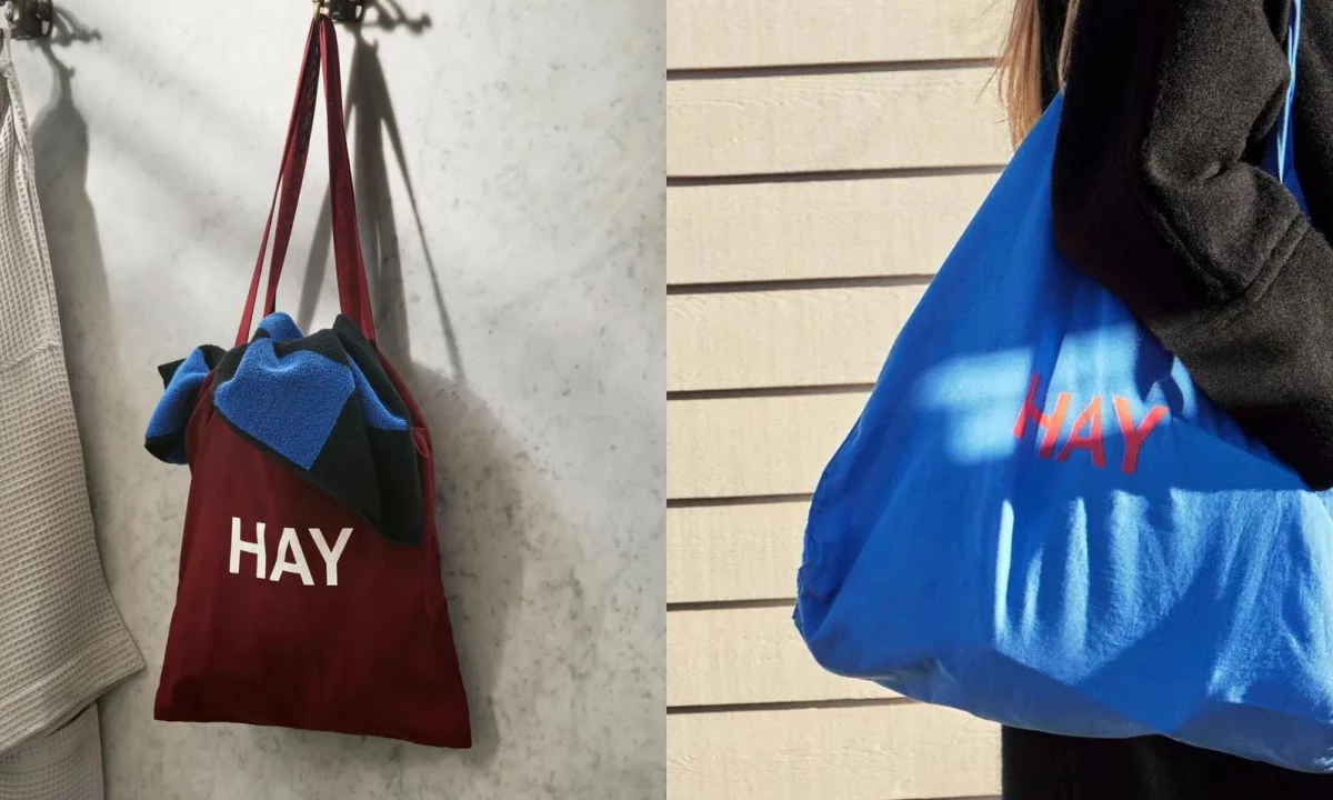 第二名為托特包(Tote Bag)系列,採用長背帶與撞色 HAY 標誌,打造實用又獨特的風格。以有機棉製成,提供三種顏色選擇:深咖啡、酒紅、海軍藍,輕鬆展現北歐簡約風格,定價:NTD. 390。