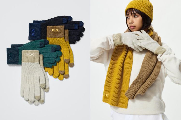 這款針織手套採用吸濕發熱機能材質Heattech，在寒冬中依舊能維持溫暖舒適。手腕羅紋處點綴刺繡細節，低調中展現設計巧思，讓日常配件也充滿個性。