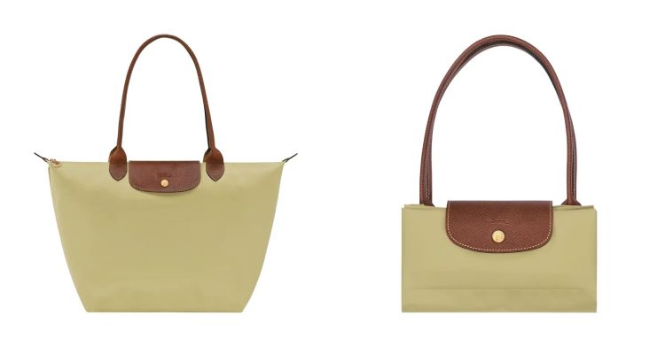 Le Pliage Original 肩背包幾乎是尼龍包界的經典範本。防潑水尼龍包身輕巧耐用，搭配棕色荔枝紋皮革手柄與翻蓋，金色壓扣低調點出品牌識別。