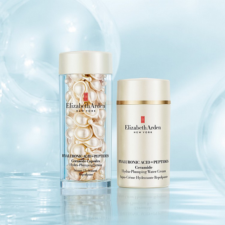 Elizabeth Arden HA白金澎潤保濕膠囊/60顆,NTD3,950 ; 30顆,NTD2,050;HA白金澎潤保濕霜/50ml,NTD3,250