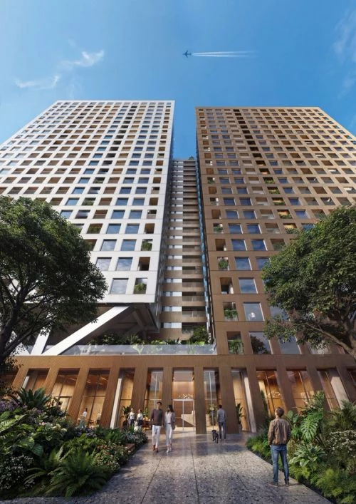 據統計,台北逾 70% 的住宅屋齡已超過 30 年,而許多 1974 年以前興建的建築也未符合現代耐震標準。OMA 並沒有完全拒絕高密度或高層住宅,而是透過量體錯動、垂直縫隙、公共平台與空中花園,重新組織高樓住宅與人的關係。四個板狀量體彼此交錯,形成一道道垂直開口。這些縫隙除了切割龐大的建築量體,也讓自然光與空氣能夠深入建築內部,創造更多採光與通風面。