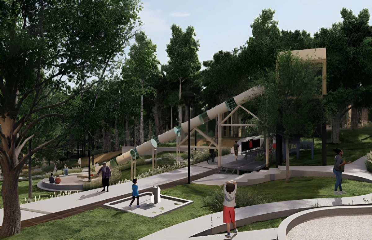 位於竹北西區的「竹北蓮花公園」將迎來全新改造,不僅是竹北市首座以森林為主題的特色公園,也將打造全長 18 公尺的地景溜滑梯,成為新竹縣最長的溜滑梯。園區規劃包含「入口廣場區」、「地景遊戲區」(設有磨石子滑梯、攀爬網及休憩躺椅),以及可漫步林間的「松樹步道區」。未來將串聯鄰近的蓮花寺、鳳崎落日步道等景點,預計於今年完工啟用。