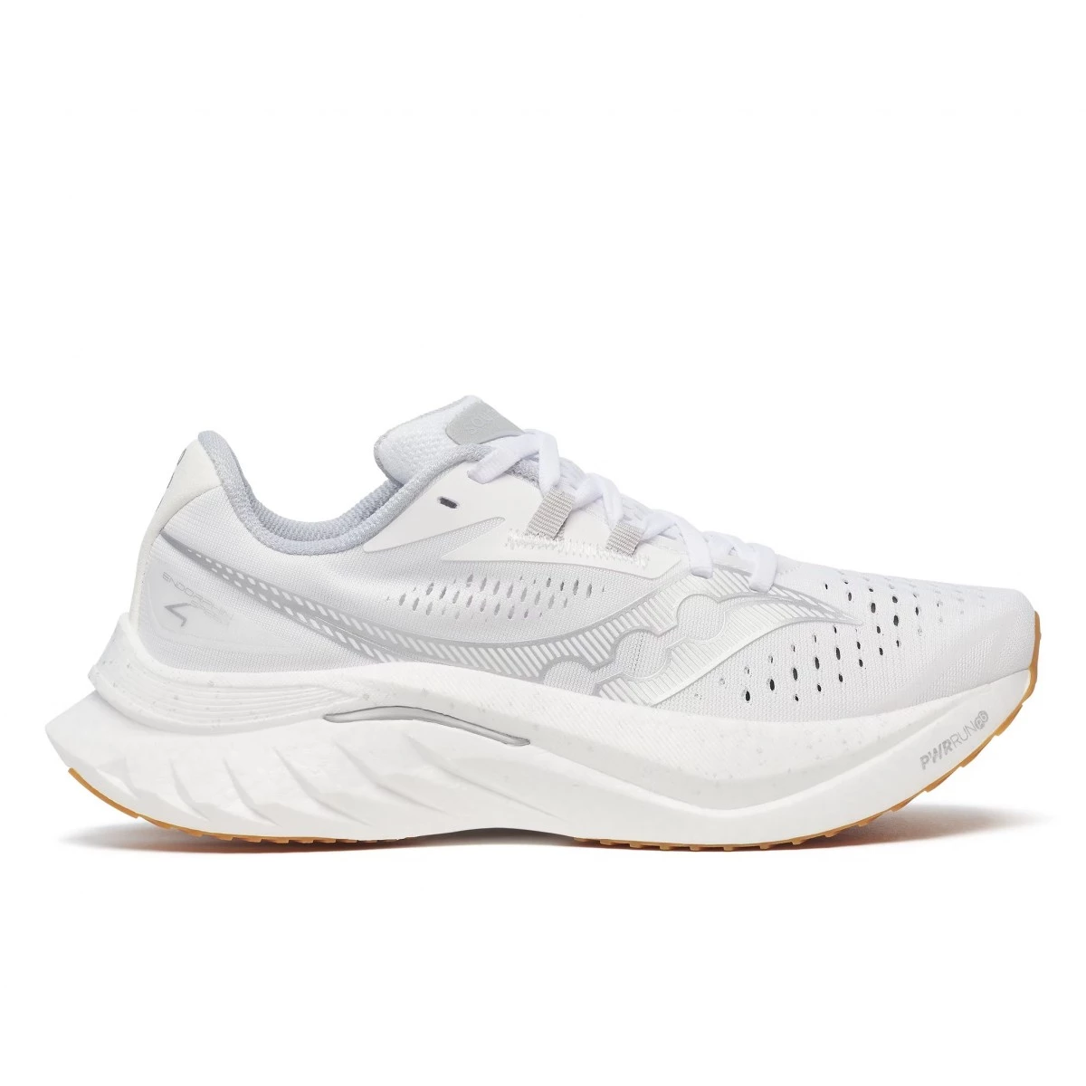 Saucony ENDORPHIN SPEED 4輕量競速跑鞋白色，搭載PWRRUN PB中底與尼龍板，兼顧穩定與推進，適合日常訓練與比賽。