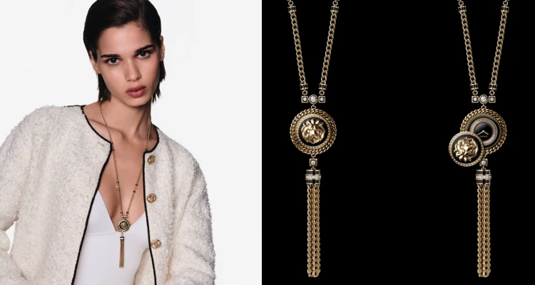Chanel（香奈兒）今年推出的「Mademoiselle Privé Bouton」珠寶項鍊錶系列，玩得非常有品牌辨識度。其中，莫過於代表香奈兒女士星座的「獅子長項鍊錶」最為標誌，設計師將獅子圖騰放進珠寶時計中，長項鍊本身就是造型的一部分，而錶面，則巧妙藏在珠寶結構之中。同系列作品，亦有獅子戒指錶、山茶花項鍊錶…等設計。這也是我覺得「為何今年項鍊錶特別受到關注」的一大原因，由此趨勢可見，大家想要的已經不是一只「漂亮的錶」，而是一件「剛好可以看時間的珠寶」。（商品價格約：NTD 4,697,000）