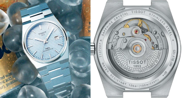 近年橫掃錶壇的「PRX」系列,絕對是Tissot(天梭)最具代表性的爆款工藝之作。一體式鍊帶設計,搭配復古的酒桶型錶殼,隨手一戴就是滿滿的70年代摩登質感;特別是這款溫柔的冰藍色格紋錶盤,以及高達80小時動力儲存的「Powermatic 80」機芯,兼具了絕美外觀與頂級實用性,絕對是不會失望的質感首選。(商品價格約:NTD 24,400)