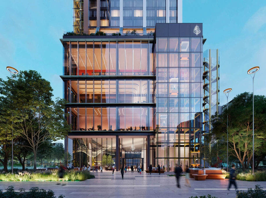 這座飯店最受矚目的亮點之一,就是背後的建築團隊 RSHP(Rogers Stirk Harbour + Partners)。RSHP 是國際知名建築事務所,由已故英國建築師理查・羅傑斯(Richard Rogers)共同創立,其建築作品長期以創新結構、科技與城市公共性著稱。台北四季酒店則由 RSHP 的設計團隊負責建築設計,並與台灣在地建築師 C.C.Jen Architects & Associates 等團隊合作。