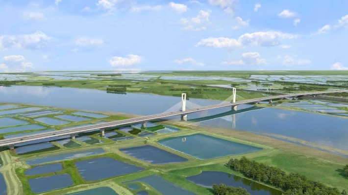 作為全台最重要的交通建設之一,台南新地標「曾文溪景觀大橋」是一條串連七股區及安南區的公路橋梁,它將跨越曾文溪後銜接台江大道,讓西濱快速公路南下車流能更便利地進入台南市區。總長約 3.38 公里,採「雙塔脊背橋」造型,透過簡潔的橋體線條結合黑面琵鷺意象,呼應台南沿海的自然生態特色,展現出台南濱海風貌的重要建設,預計 2029 年完工。