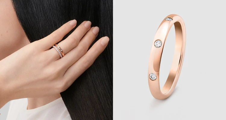 Van Cleef & Arpels(梵克雅寶)向來以詩意美學著稱,這款「Tendrement Étoiles」鑽戒,在溫潤流暢的戒身中,錯落有致地點綴著如繁星般閃爍的小鑽。沒有過度張揚的設計,卻在指縫間流轉著法國珠寶世家特有的優雅與浪漫,彷彿隨身攜帶了一片溫柔星空。(商品價格約:NTD 47,800)