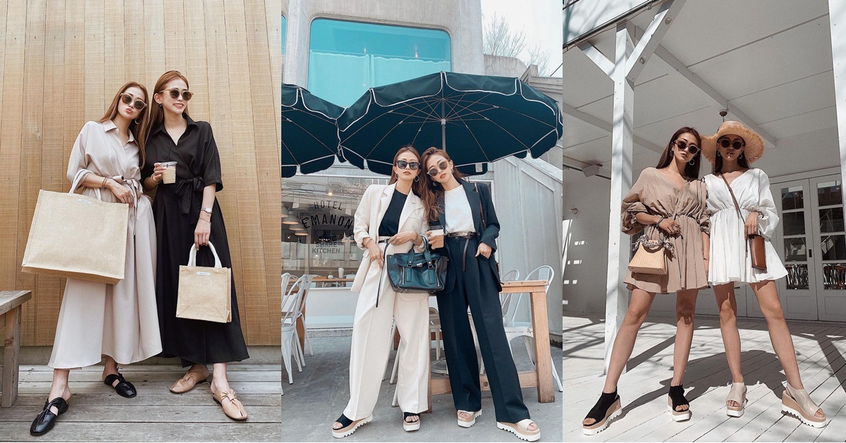 亞洲女孩也能駕馭的微歐美風！時髦雙胞胎示範穿搭，網店質感更是一絕！