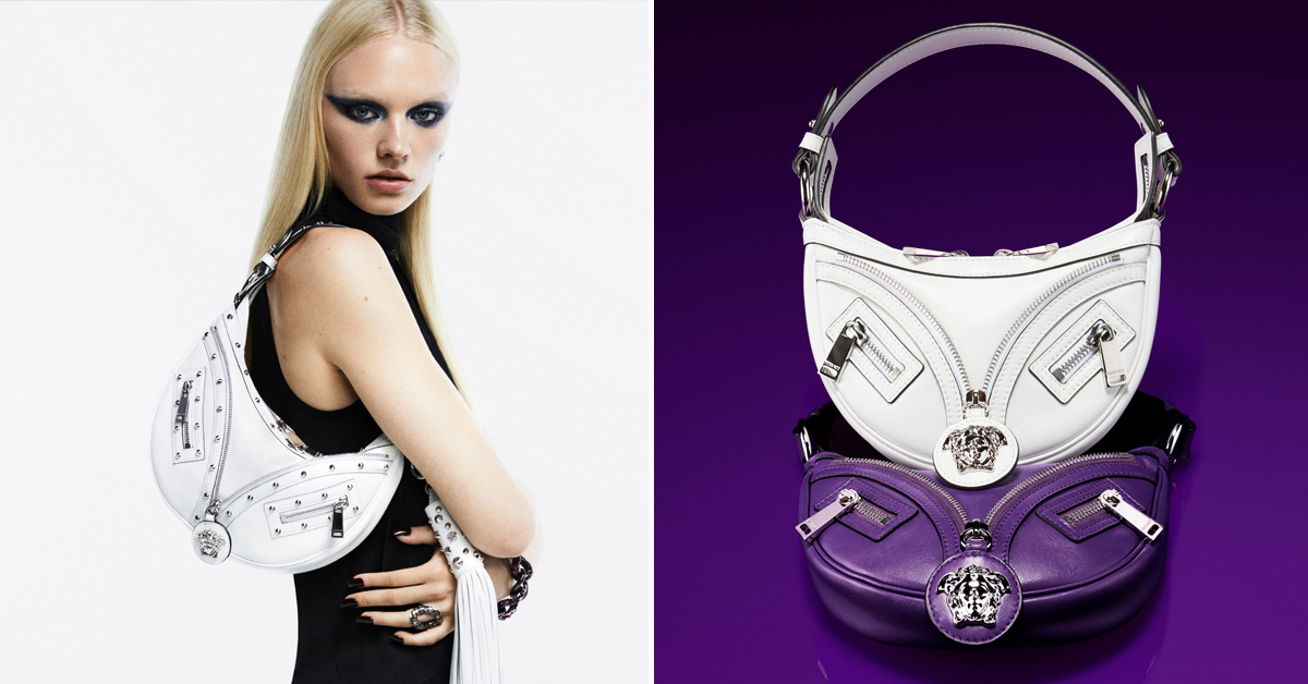 重現Y2K經典！Versace「Repeat」全新半月包，鉚釘、流蘇...設計新元素、多功能揹戴方式，酷帥性感一次當