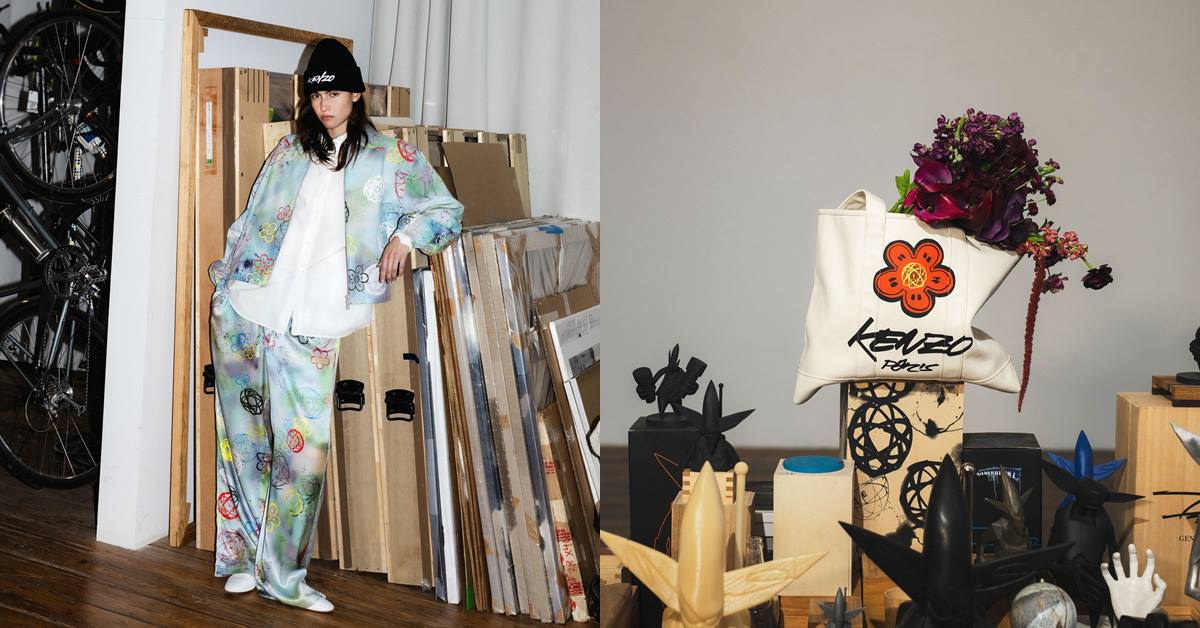 KENZO 經典「海棠花」能多百變？攜手塗鴉藝術家Futura 2000，注入原子符號展新意