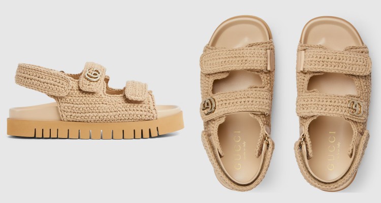 Gucci 2025百搭「涼鞋」推薦Top 7！雙G帆布經典百搭，竹節元素就像穿上藝術品