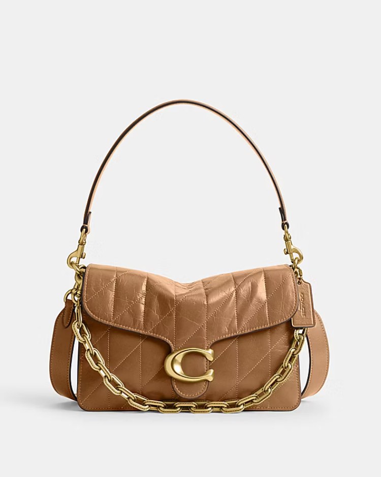 Coacj棕色Chain Tabby肩背包，商品價格 NTD 24,800。