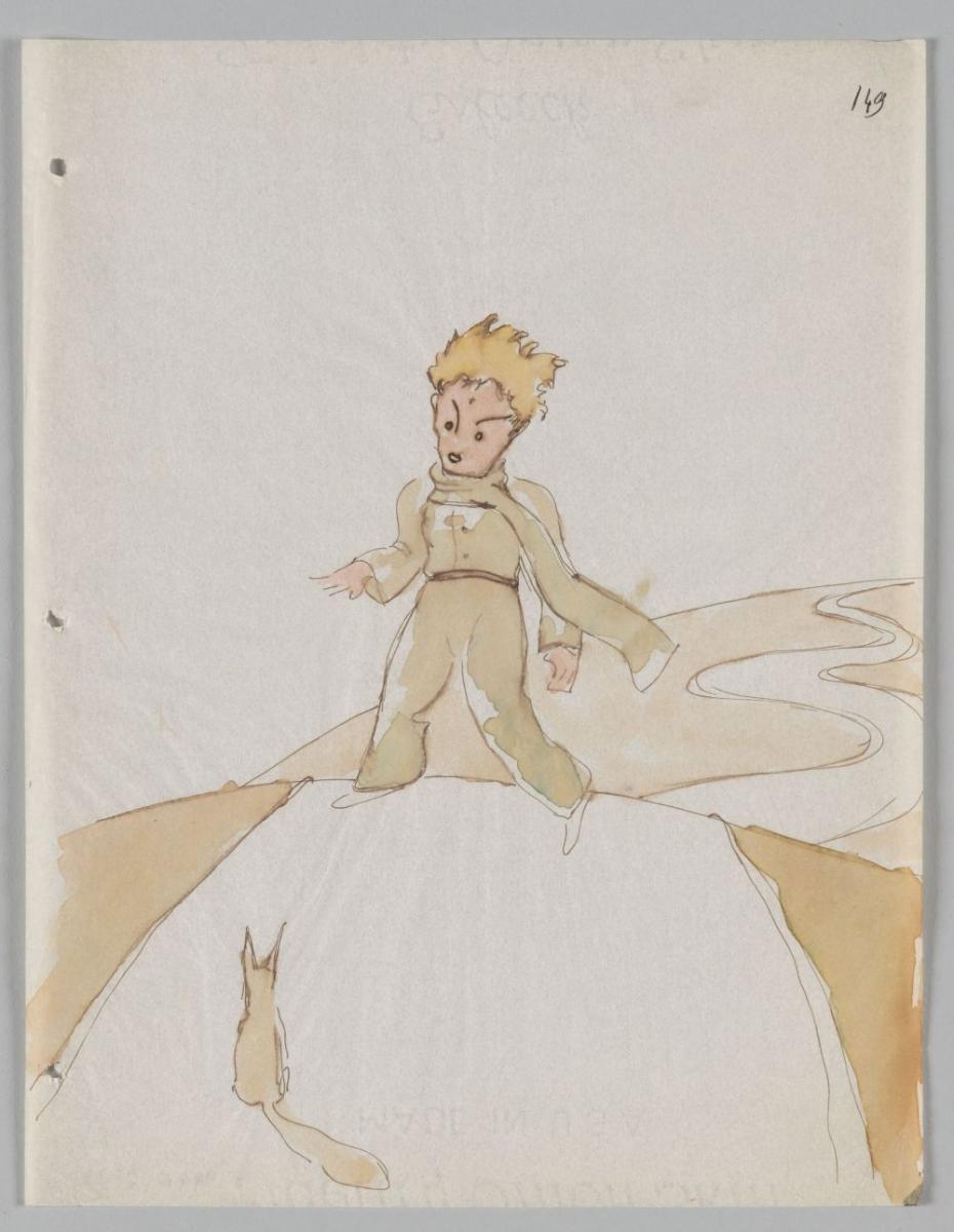 安東尼・聖修伯里（Antoine de Saint-Exupéry）《小王子與狐狸對話》的珍貴畫作也首度登台，絕對是這次《萬物的邀約》展覽中，絕對不能錯過的作品。