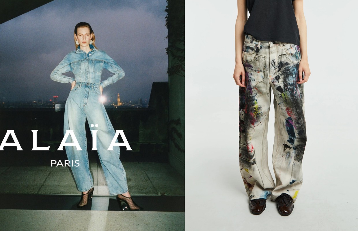 2022年Balenciaga秋冬秀繭型牛仔褲成經典，法國老牌Alaïa亦推出剪裁精緻的款式，Acne Studios則用特殊水洗呈現牛仔繭型褲。