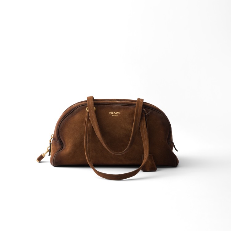Prada Bowling麂皮肩背包,商品價格店洽。