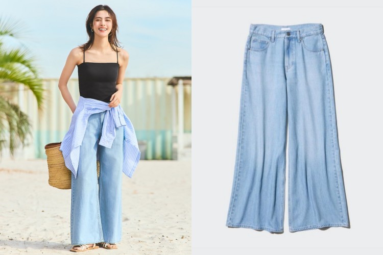 Uniqlo垂墜感牛仔褲,商品價格 NTD1,290。