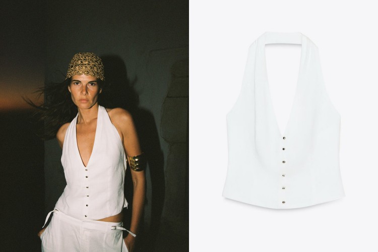 Zara棉麻背心,商品價格 NTD 1,190。