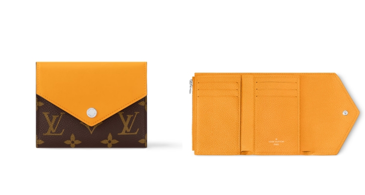 這款 Louis Vuitton Victorine 錢包，以品牌經典 Monogram 帆布製成，加上亮眼土黃色翻蓋，經典設計結合一點變化，，讓你換上新皮夾的同時，也為財運注入穩定持久的能量。