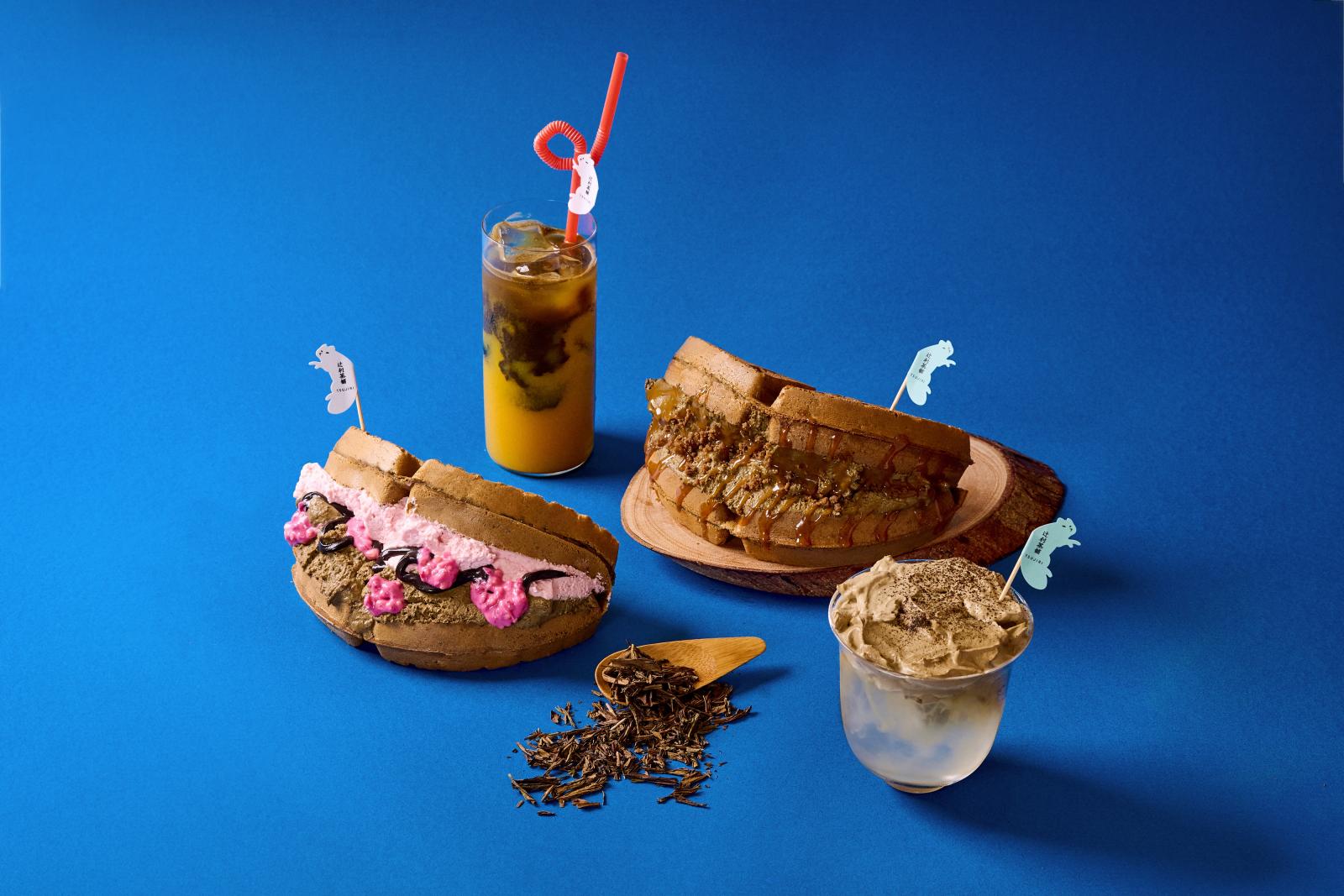 「白狐院華夫餅」近期也進軍東區商圈,並再次攜手京都百年抹茶品牌「辻利茶舗」,以宇治焙茶為主角,搭配特上沙丘鹽之花、明艷覆盆莓等配料,打造出口感豐富的華夫餅。