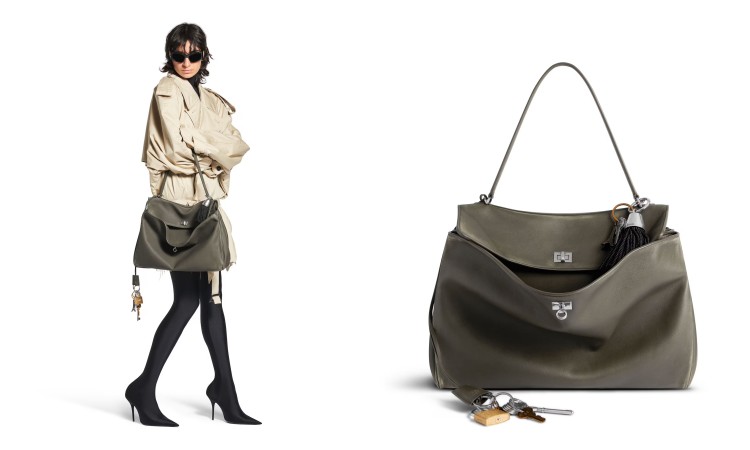 光滑皮革展現深綠色的低調奢華,搭配金屬配件和別緻飾品,設計靈感源自著名的Rodeo Drive。