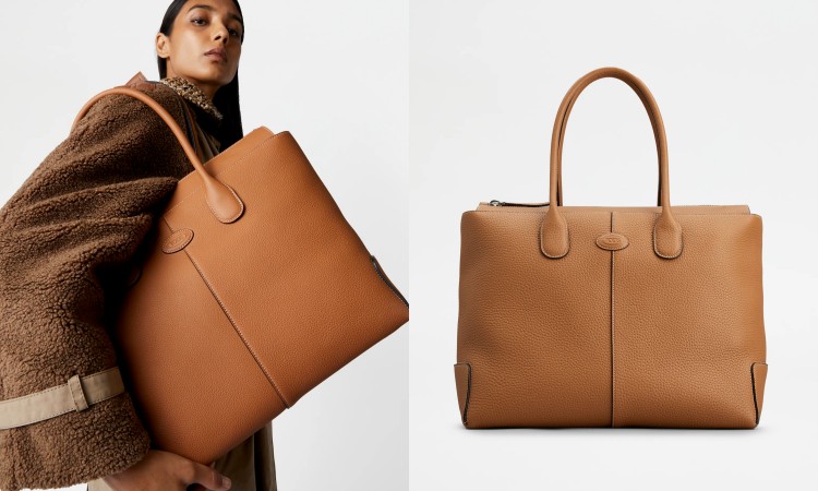 Tod’s以簡約優雅的輪廓演繹現代都會風格,中央棱紋細節為柔和線條增添立體層次。