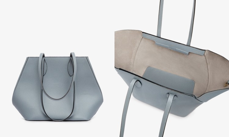 這款ViVi包凝聚品牌的精湛工藝與義大利手工技藝,以標誌性的柔軟皮革打造,呈現優雅的藍色調。