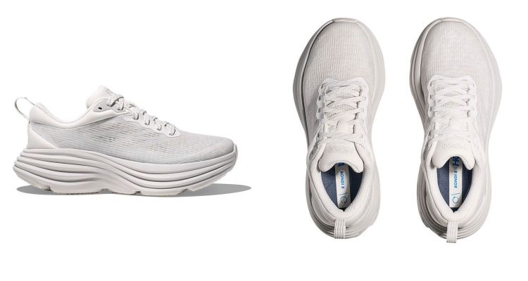 Hoka全新登場的這雙Bondi 8 TS Caged，以厚實中底與標誌性流線外型，全鞋身以輕盈透氣網布搭配穩定包覆結構，帶來舒適又安全的支撐感。