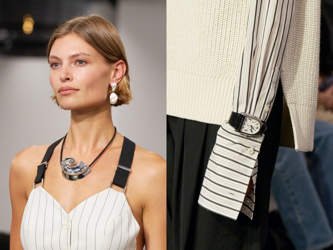 配飾部分同樣呼應 Ralph Lauren 的一貫的簡潔風格。標誌性的 The Ralph 系列手袋回歸，雕塑感金屬包與結構化托特包，既呼應珠寶設計，又延續品牌一貫的優雅。